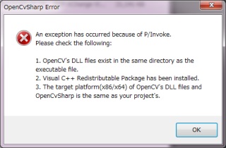 OpenCVSharp エラー